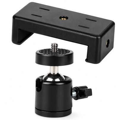 Aluminum Alloy Mini Ball Head Gimbal With Phone Clip - 360° Rotation, 1/4" To 3/8" Thread Adapter, Portable Stabilizer Holder Suit For Smartphone, LED Photography Light, Monopod And Tripod, Ideal For Vlogging, Live Shooting And Multi-Angle Photography