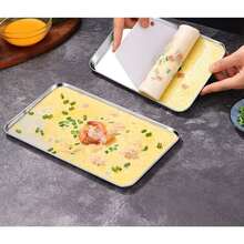 1pc/2pcs/3pcs Stainless Steel Rectangular Tray, Suitable For Food Service, Storage, Grilling, Baking Fish, Steaming And Baking - Multicolor - View 3