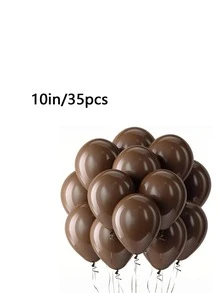 35 piezas Globos de látex color marrón Bezente, globos de helio redondos, marrón oscuro, adecuados para decoración de fiestas de cumpleaños, despedida de soltera, boda, graduación, aniversario - Colocar - Ver 2