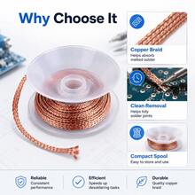 1pc 3.5mm 59.06in Desoldering Braid, Desoldering Wire Core Electrical Wire Repair Tool - A - View 3