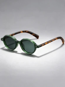 1 Pair Fashion Round Small Frame Glasses Classic, Designer Hot-Selling New Style Color Block, Gradient Solid Color Retro Unisex, Outdoor Travel Driving Decoration, Casual Vacation Beach Daily All Seasons - Multicolor - View 1