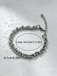 1 chiếc vòng tay bằng thép không gỉ hình chữ U, kiểu dáng thanh lịch, tối giản, thời trang, được làm thủ công, phù hợp cho nam giới, các cặp đôi và trang phục công sở. - Bạc - Xem 6