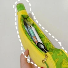 香蕉造型毛绒铅笔盒 大容量可爱笔袋 文具收纳袋 礼品 - 多色 - 查看 8