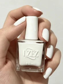 1 Bottle Water-Based Nail Polish - LZEZ - New 10ml No-Bake Peel-Off Long-Lasting Quick-Drying Nail Polish, Suitable For Students, Alcohol-Free - White - View 8
