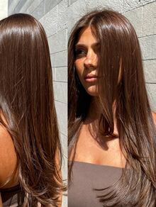 BINF  Brown Color Bundles 26 28 30 inch #4 Color Chocolate Brown Straight 3 Bundles Real Human Hair Extensions Color #4 Straight Hair - braun - Übersicht 1
