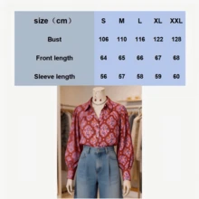 Casual Western Boho Floral Blouse - Women's Red Retro Medallion Print Top Featuring Classic Button Down Front And Fluid Lantern Sleeves Shirt - 玫紅色 - 查看 4