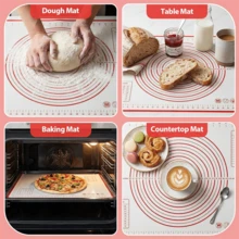 Thick Striped Dough Rolling Mat, Non-Slip Baking Mat, Pastry Making Mat, Rolling Pin Mat, Dough Mat, Countertop Protection Mat, Easy To Store And Clean, Size 40*60cm/15.8*23.7in, 3 Colors Available, Material, Essential Kitchen Baking Tool, Non-Stick, Non-Slip, - Multicolor - View 11