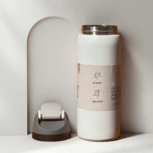 32oz/945ml Stainless Steel Insulated Travel Cup Double Drinking Ports Prevent Leakage, Keep Warm Or Cool, Multiple Colors Available, Energetic Hydration Without Burden, Suitable For Sports/Commuting/Daily Use - trắng - Xem 6