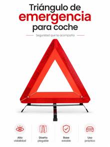 Triángulo de emergencia de alta visibilidad con base metálica resistente para una estabilidad máxima. Triángulo de  vial duradero y reflectante por la noche. Triángulo de emergencia robusto y reflectante para averías de coche. Kit de triángulos de emergencia de  para accesorios de automóvil - A - Ver 8