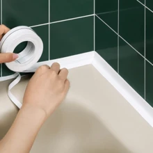 1入 浴室淋浴洗手槽浴缸密封膠帶 PVC 自黏防水防霉牆貼，適用於浴室、洗手槽、浴缸、馬桶、廚房用品、廚房配件、廚房工具、泳池配件、居家裝飾 - 多款式 - 查看 3