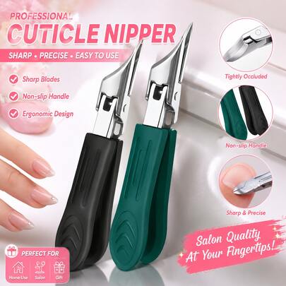 2pcs Professional Heavy Duty Toenail Clippers, Suitable For Thick And Ingrown Nails, Premium Stainless Steel Nail Trimmer With Ergonomic Soft Non-Slip Handle, Ultra Sharp Angled Blades With Splash Guard, Ideal For Arthritis, Elderly And Diabetic Foot Care