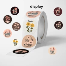 JOERBABU the little kangaroo Bobbie 499pcs/Roll Floral Thanks Pattern Stickers, 10 Assorted Christmas Gift Packaging Labels, Gift Box Seal Stickers, Scrapbook Planner Decorative Stickers, Paper Craft Decoration, Party Gift, Gift Box Decoration And Encouragement Stickers - Multicolor - View 6