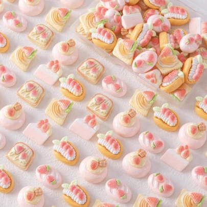 6/12/18pcs Cute Strawberries, Strawberry Bread, Strawberry Cake, Pink Strawberries,Cream Cake,3D Nail Charms Multi-Purpose Decorations Cute Resin Decorations For Nail Art & Scrapbook DIY Crafts,Hair Accessories, Hair Clip Decoration,Phone Cases,DIY Jewelry Making,DIY Resin Pendant,Cup & Shoe Decor
