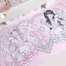Large Size XXL Anime Angel Wings Girl Rubber Waterproof Anti-Slip Desk Mat, Suitable For Dining Table, Office Desk, Computer Keyboard And Mouse - View 11