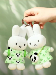 Móc khóa gấu trúc Miffy nhồi bông, thú nhồi bông hình thỏ dễ thương, phụ kiện túi xách, mặt dây chuyền ba lô mềm mại, đồ trang trí xe hơi dễ thương, quà tặng - Nhiều màu - Xem 8