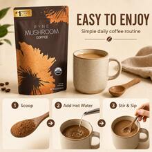 RYNESUPERFOODSMushroom Medium Roast Coffee Starter Kit, USDA Organic Instant Coffee With 6 Adaptogenic Mushrooms And For Energy, Focus, Digestion, Immunity With Lions Mane & Turkey Tail 30 Serving Weight Loss Free Shipping Wellness Vitamins Supplements Chlorophyll Creatina Monohidratada Vitamins Probiotics For Women Protein Powder Quick Ship Items Creatina Colageno - 30 phần ăn - Xem 2