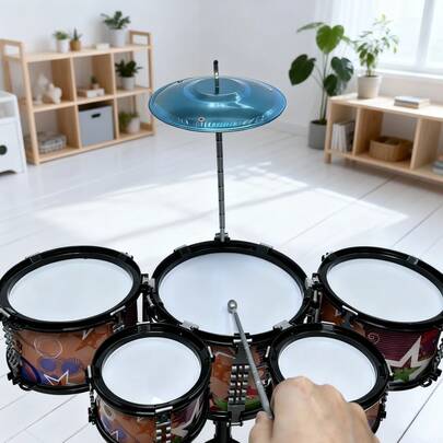5-Piece Drum Set, Suitable For Beginners And Drum Enthusiasts, Musical Instrument Toy, Holiday & Birthday Gift