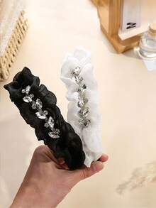 Băng đô cài tóc đính đá (3 chiếc/2 chiếc), băng đô xếp ly, băng đô vải, băng đô dành cho nữ. - Nhiều màu - Xem 7