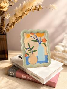1 Peça Moldura Decorativa de Foto Verde Arqueada 4x6 - Exibição de Mesa e Parede, Design de Arco Artístico, Suporte Multiuso - Decoração Moderna para Casa, Elemento Essencial para Parede de Galeria, Decoração de Mesa de Escritório, Exibição de Presente, Decoração de Estilo Boho, Decoração de Dormitório, Acento Minimalista de Prateleira - Onda multicolorida - Visão 2