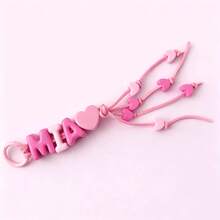 Personalized Letter Bag Charm Customized Colorful Beaded Keychain Heart-Shaped Beaded Pendant Mother's Day Gift - Braided Rope Keychain - View 24