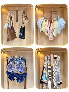 1 pieza Percha para sostenes, Percha para tirantes de lencería, Estante de almacenamiento de bolsos, Estante de organización de ropa, Adecuado para almacenar bolsos, sombreros, cintas, calcetines, ropa interior, bufandas, chales, corbatas, Adecuado para el almacenamiento en el armario, el almacenamiento en el dormitorio, percha para faldas - Ver 4