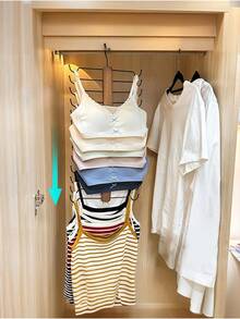 1 pieza Percha para sostenes, Percha para tirantes de lencería, Estante de almacenamiento de bolsos, Estante de organización de ropa, Adecuado para almacenar bolsos, sombreros, cintas, calcetines, ropa interior, bufandas, chales, corbatas, Adecuado para el almacenamiento en el armario, el almacenamiento en el dormitorio, percha para faldas - Ver 9