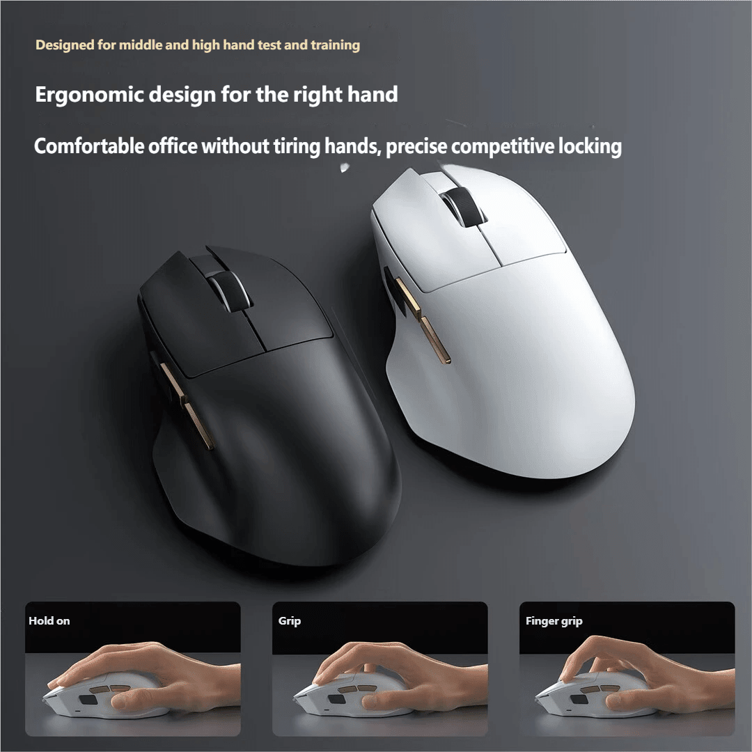 Ratón inalámbrico AULA V5 de tamaño mediano-grande, ergonómico y ligero, ratón de computadora con 3 modos inalámbrico, Bluetooth y con cable para oficina y juegos - Añade 8
