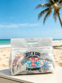 Sac de toilette transparent et imperméable avec imprimé de fille de natation, convient pour ranger le shampoing, la lotion, les cosmétiques et autres articles de salle de bain. Offre une solution de rangement à la fois élégante et pratique pour les voyageurs, les employés de bureau, les étudiants et les passionnés de beauté. Polyvalent pour les voyages, la salle de sport, l'hôtel et l'organisation quotidienne de la salle de bain - Multicolore - Voir 8