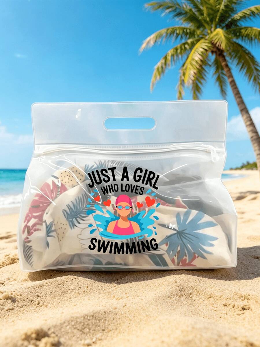 Sac de toilette transparent et imperméable avec imprimé de fille de natation, convient pour ranger le shampoing, la lotion, les cosmétiques et autres articles de salle de bain. Offre une solution de rangement à la fois élégante et pratique pour les voyageurs, les employés de bureau, les étudiants et les passionnés de beauté. Polyvalent pour les voyages, la salle de sport, l'hôtel et l'organisation quotidienne de la salle de bain