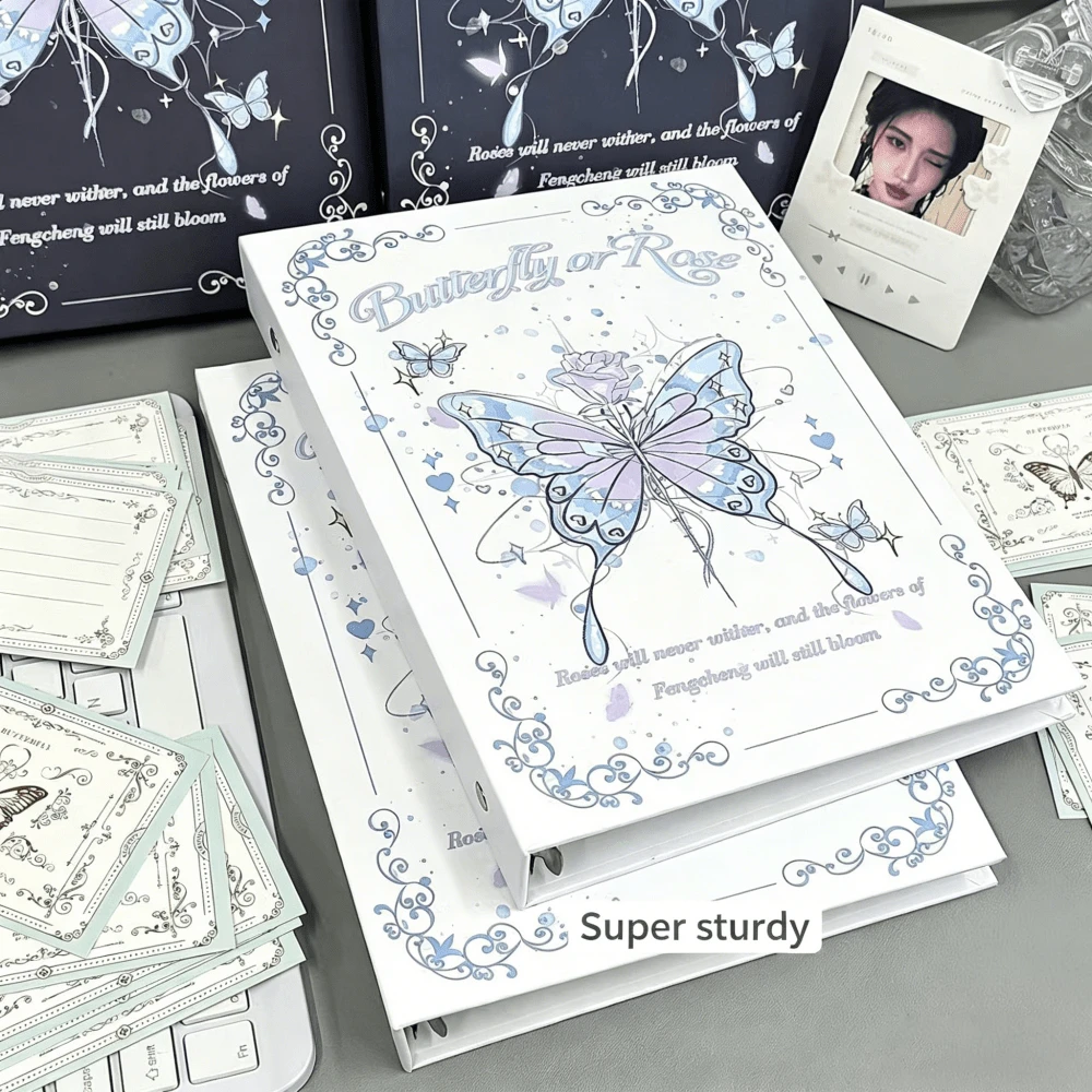 Album ảnh hoa hồng bướm chất lượng cao - Bìa cứng, hộp đựng ảnh 4 ngăn, đồ dùng cần thiết cho mùa tựu trường. - Nhiều màu - Xem 1