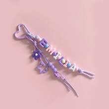 Personalized Letter Bag Charm Customized Colorful Beaded Keychain Heart-Shaped Beaded Pendant Mother's Day Gift - Braided Rope Keychain - View 25