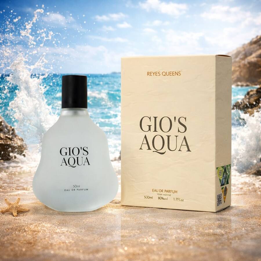 EverlyX Gio's Aqua 男士香水 50ml - Reyes Queens - 清新水生調香氛,融合佛手柑、橙花、青柑橘、茉莉、迷迭香和雪鬆的香氣 - 持久留香,展現現代男士的精緻品味 - ✅ 24/72小時內送達西班牙 - 50 毫升 - 查看 1