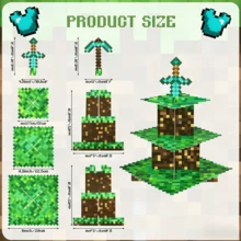 Kệ bánh cupcake 3 tầng phong cách Pixel Art, tháp tráng miệng bằng giấy dễ lắp ráp, trang trí trò chơi retro và anime, hoàn hảo cho tiệc sinh nhật, tiệc mừng đầy tháng và tiệc theo chủ đề - Nhiều màu - Xem 5
