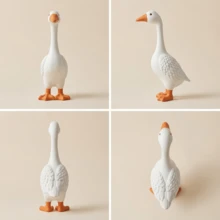 1件大號白色鵝花園雕像，門廊鵝，高度30cm/11.81in 樹脂戶外庭院裝飾，耐候農場動物小雕像，適用戶外/室內，重底座－池塘、居家、房屋、露台裝飾，花園裝飾－園藝用品，無需用電－耐用樹脂構造，趣味花園禮物 - 大白鵝 - 查看 6