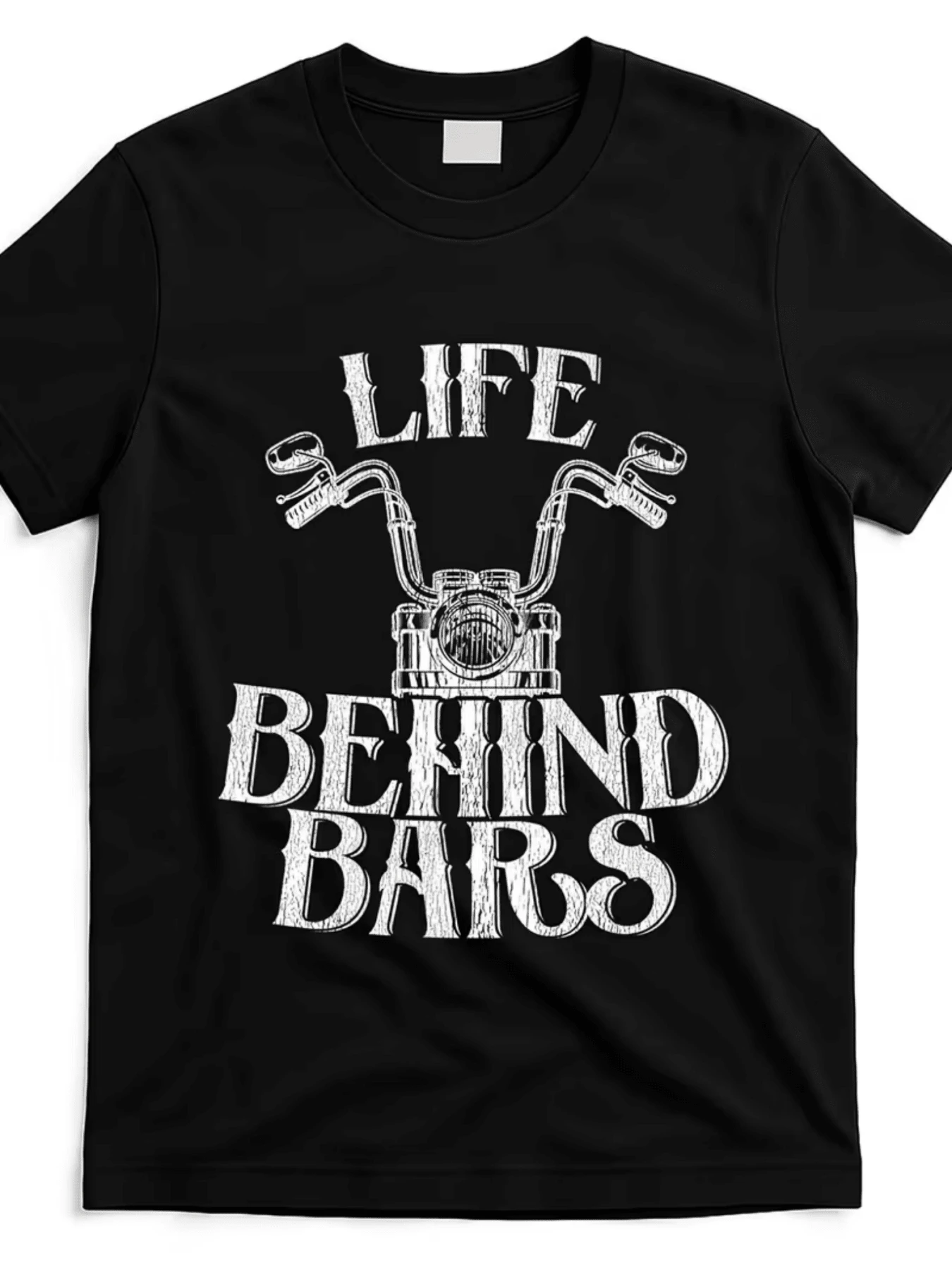 Motocicleta clásica con manillar abierto que simboliza la libertad de la carretera y la pasión por vivir sin límites camiseta de mujer adaptable para uso diario moderna y cómoda - Negro - Ver 1