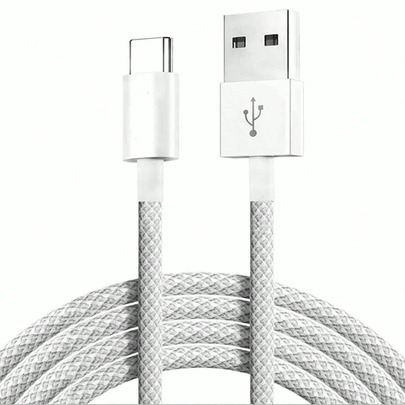 2pcs USB A To USB C Data Cable, 60W Super Fast Charging Type-C Charging Cable, USB C Nylon Braided Charging Cable Compatible With Apple 17 16 15/Plus/Pro/Pro Max, S26 S25 S24 S23 S22 S21 S20