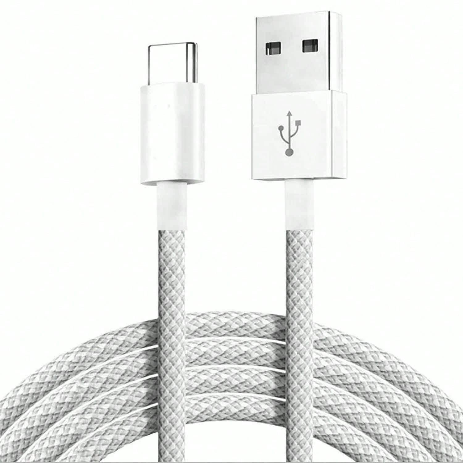 2 pièces Câble de données USB A vers USB C, câble de charge super rapide de 60 W Type-C, câble de charge tressé en nylon USB C compatible avec Apple 17 16 15/Plus/Pro/Pro Max, S26 S25 S24 S23 S22 S21 S20 - Multicolore - Voir 1