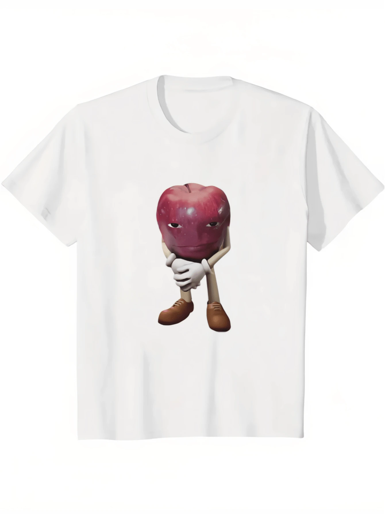 Love You Gift,Retro Apple Design Men T-Shirt Meme Funny T Shirt Women Graphic Harajuku Streewear Clothes Causal Female Y2K Tops Tee - 白色 - 查看 1