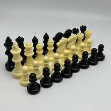 35cm Large Size Navy Blue & Coffee Color International Chess Set With 32 Chess Pieces, 7.8cm Tall King, Oversized Chess Set For Adults, Outdoor Party, Family Gathering Board Game - View 6