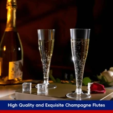 Bộ 1-50 ly sâm panh trong suốt tái sử dụng, ly cocktail 4,5 oz cho các bữa tiệc, đám cưới và các lễ kỷ niệm lớn. - Xem 6
