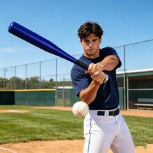 Wir präsentieren einen stylischen Baseballschläger, erhältlich in vier Farben: Schwarz, Blau, Silber und Rot! Er zeichnet sich durch hohe Härte und Verschleißfestigkeit aus und ist somit perfekt für Outdoor-Sportwettkämpfe oder Notfälle zu Hause geeignet. - Blau - Übersicht 4
