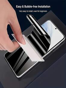 2Pcs Anti Spy Hydrogel Film Explosion-Proof, And Scratch Resistant Anti Peeping Mobile Screen Protector Film Compatible With Xiaomi/ Note 15 14 13 Series Privacy Film Soft Film Non Glass - Black - View 5