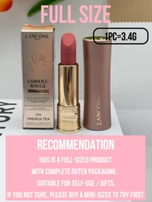 Lancôme Son môi Lancome L'Absolu Rouge Intimatte #274 Đỏ Trà Pháp (Cỡ lớn 3.4g, cỡ nhỏ 1.5g), chất son lì mềm mịn, dưỡng ẩm lâu trôi, công thức mượt mà như nhung, vỏ ngoài màu vàng sang trọng, món quà lý tưởng cho phái nữ nhân dịp sinh nhật, Lễ Tình nhân, Giáng sinh, kỷ niệm, phù hợp cho phụ nữ và những người yêu thích trang điểm, tuyệt vời cho những buổi hẹn hò và sử dụng hàng ngày, dễ dàng sử dụng cho người mới bắt đầu. - Lancome274 - Xem 5