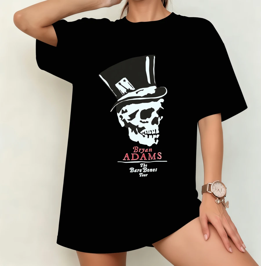 Camiseta con sombrero de copa de esqueleto de Bryan Adams 