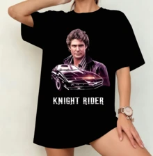 Knight Rider Retro TV Series T-Shirt | Gender-Neutral Oversized 80s Fan Shirt Black - Black - View 11