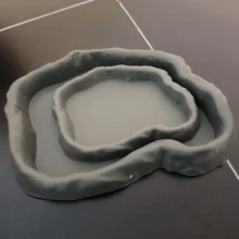 1个耐用塑料碗和浴盘，设计成逼真的灰色岩石形状，适用于蜥蜴、变色龙、蛇、青蛙、乌龟和壁虎等爬行动物和两栖动物。 - 查看 3