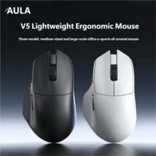 AULA V5 無線滑鼠 中大型人體工學輕量電腦滑鼠，3模式無線藍牙有線電競滑鼠，適用於辦公與遊戲 - 查看 4