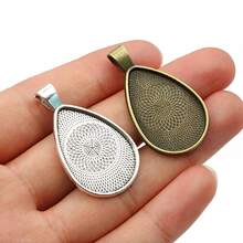 5 piezas de 20x30mm de tamaño interior, bandeja de bisel en blanco para colgante con forma de gota, accesorios para hacer joyas DIY - Gota de agua - Ver 6