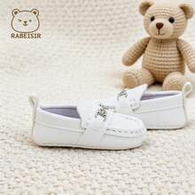 RABEISIR Spring/Summer Baby Boy Shoes, Driving Loafers, Infant Walking Shoes 0-1 Years Old, Soft Sole Comfortable - White - View 5