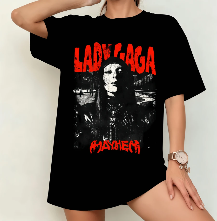 Lad Gag "Mayhem" Streetwear Style T-Shirt | Gender-Neutral Oversized Pop Concert Shirt Black - Black - View 1